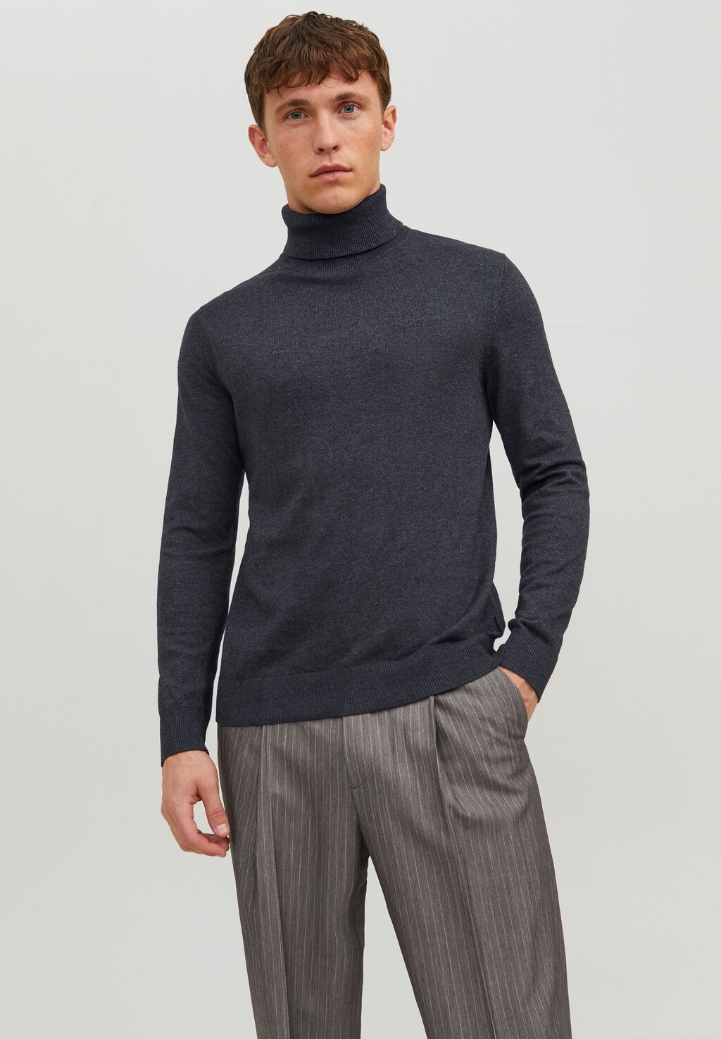 

Свитер JJEEMIL ROLL NECK Jack & Jones, темно-серый меланж