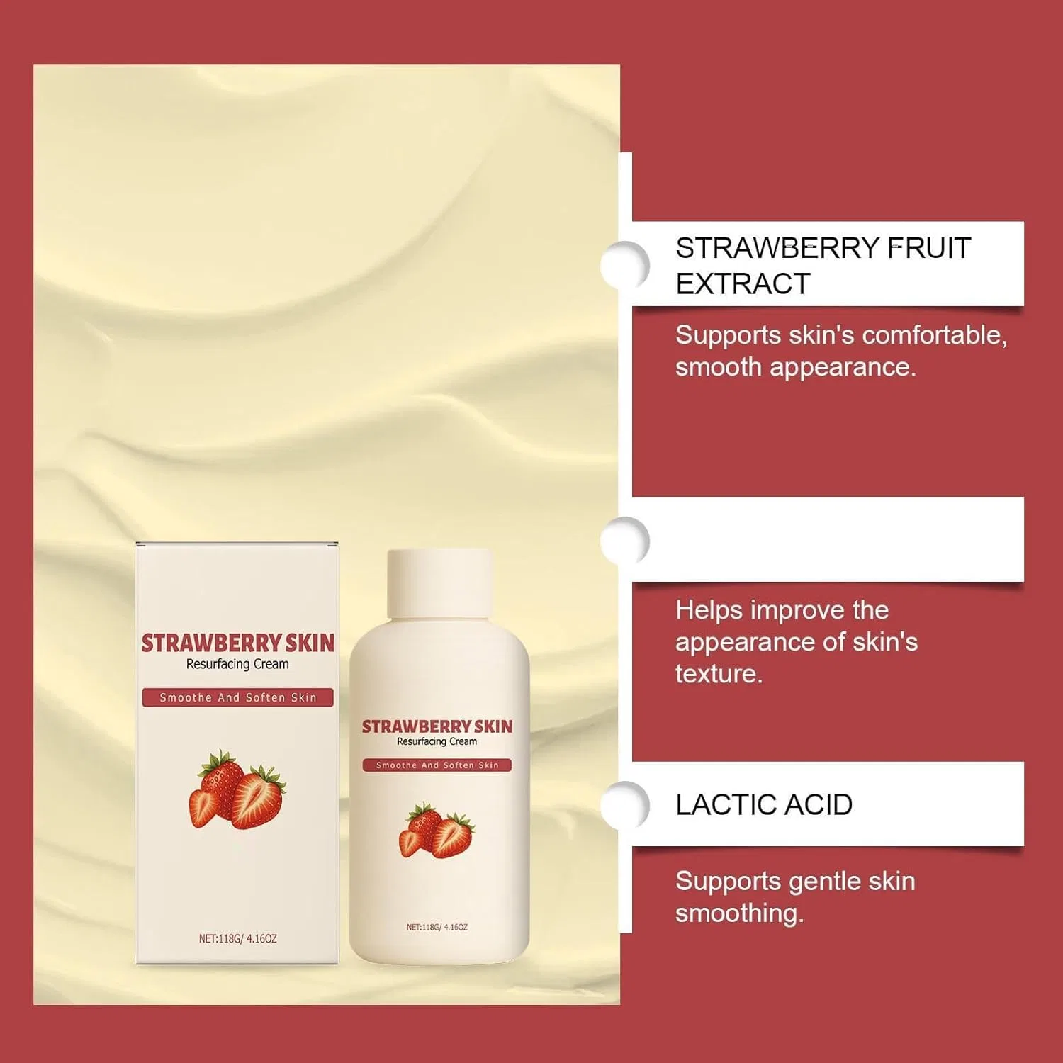 Крем для лица — Для обновления кожи с тройным кислотным комплексом Strawberry Skin Resurfacing Cream, 118 г — фото 4