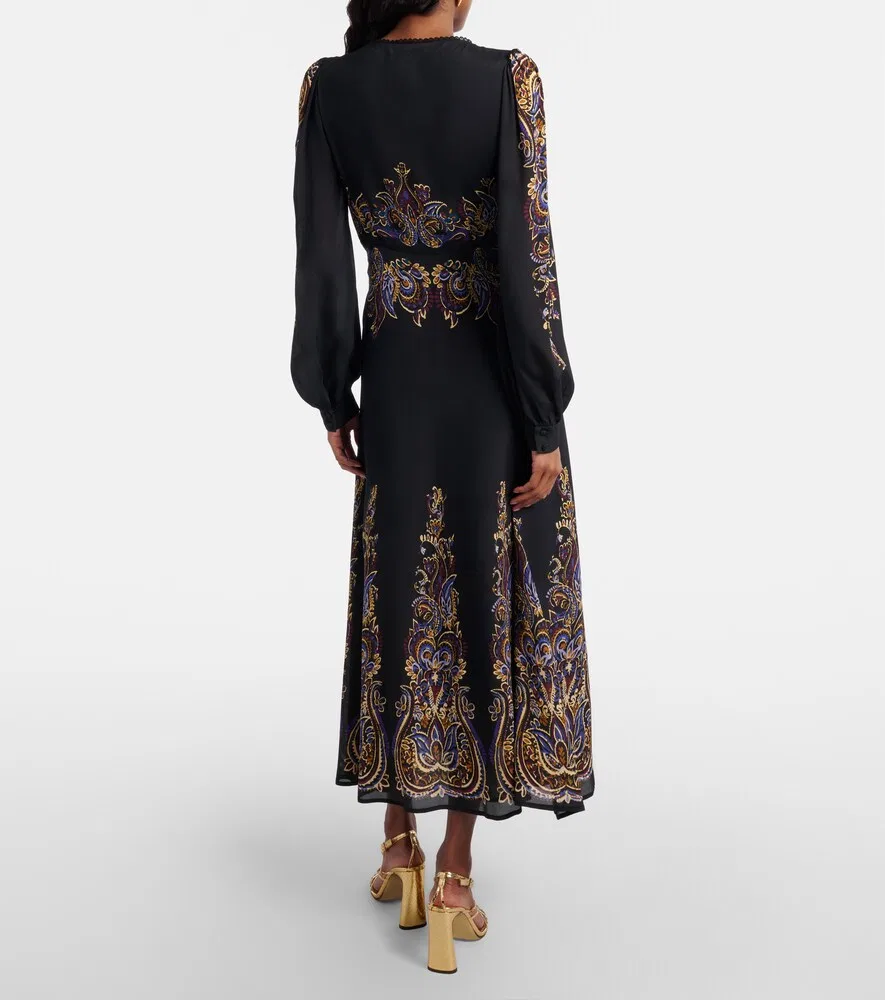 Платье миди с узором «пейсли» Etro, черный — фото 3