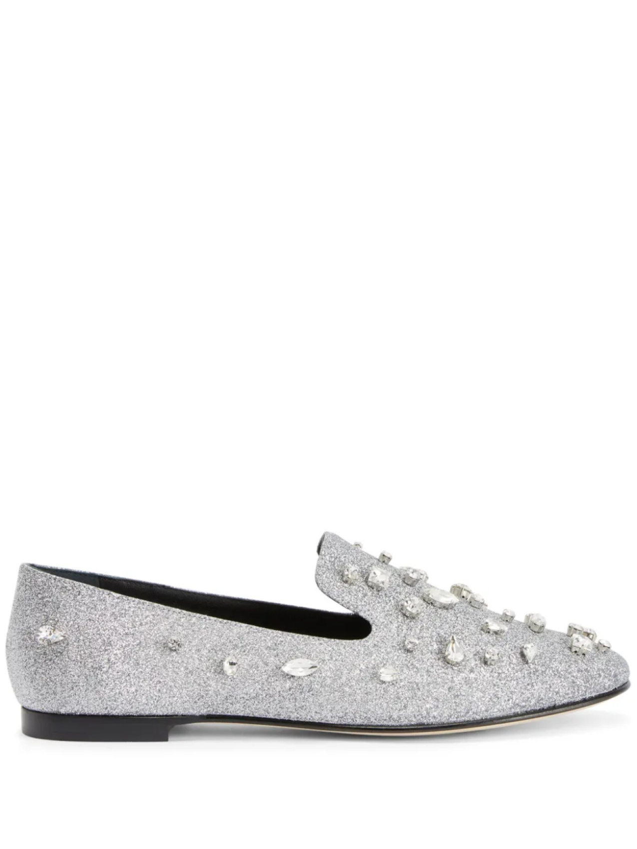 Giuseppe Zanotti лоферы Dalila Bijoux с блестками, серебряный