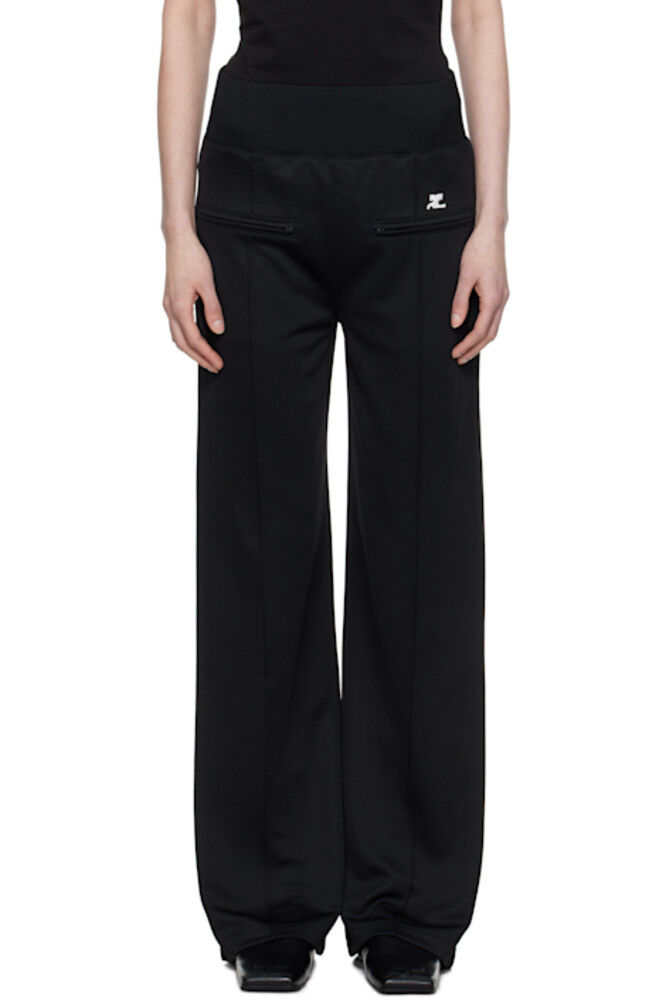 

Черные интерлоковые спортивные брюки Courrèges