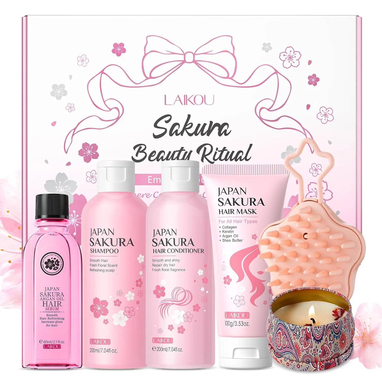 Набор увлажняющего шампуня LAIKOU Sakura для женщин, 6 предметов Laikou