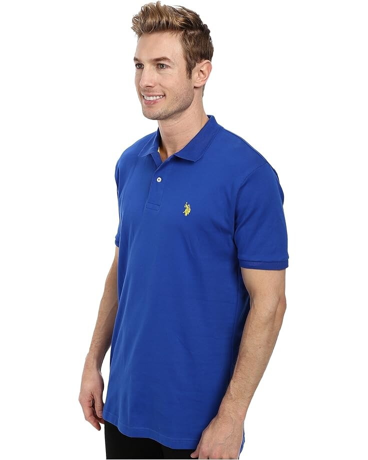 

Поло U.S. POLO ASSN. Solid Interlock Polo, цвет Cobalt Blue