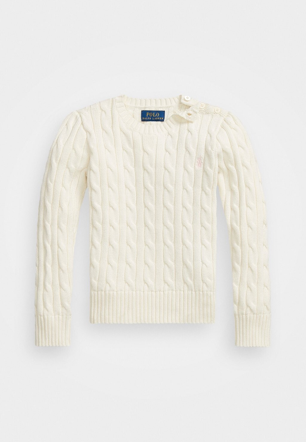 Вязаный свитер CABLE-KNIT COTTON JUMPER Ralph Lauren, белый — фото 4