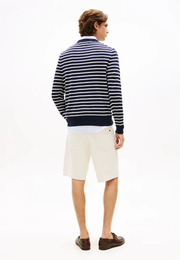 Свитер с круглым вырезом и вышивкой флага Tommy Hilfiger, Desert Sky/Ivory Petal — фото 3
