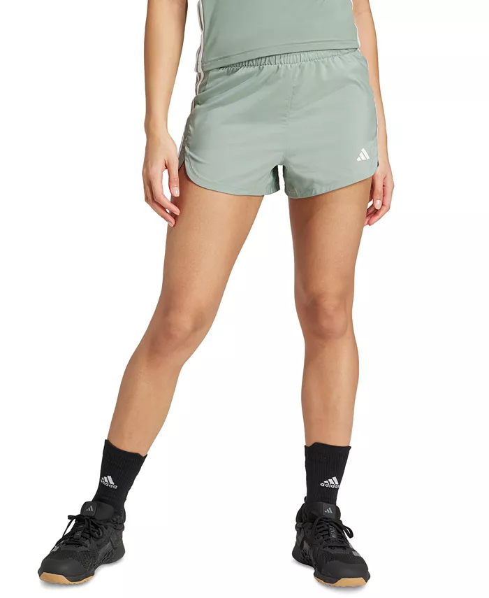 

Женские высокие тренировочные шорты Pacer 3-Stripes из ткани adidas, зеленый