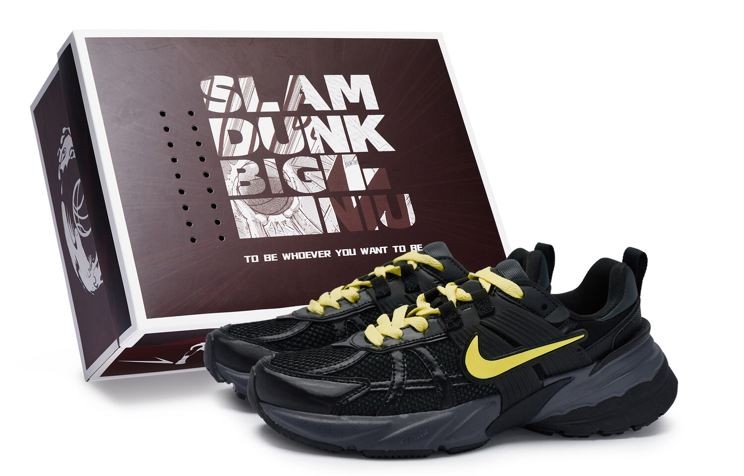 

Кроссовки для бега V2K Run унисекс с низким верхом желто-черные Nike