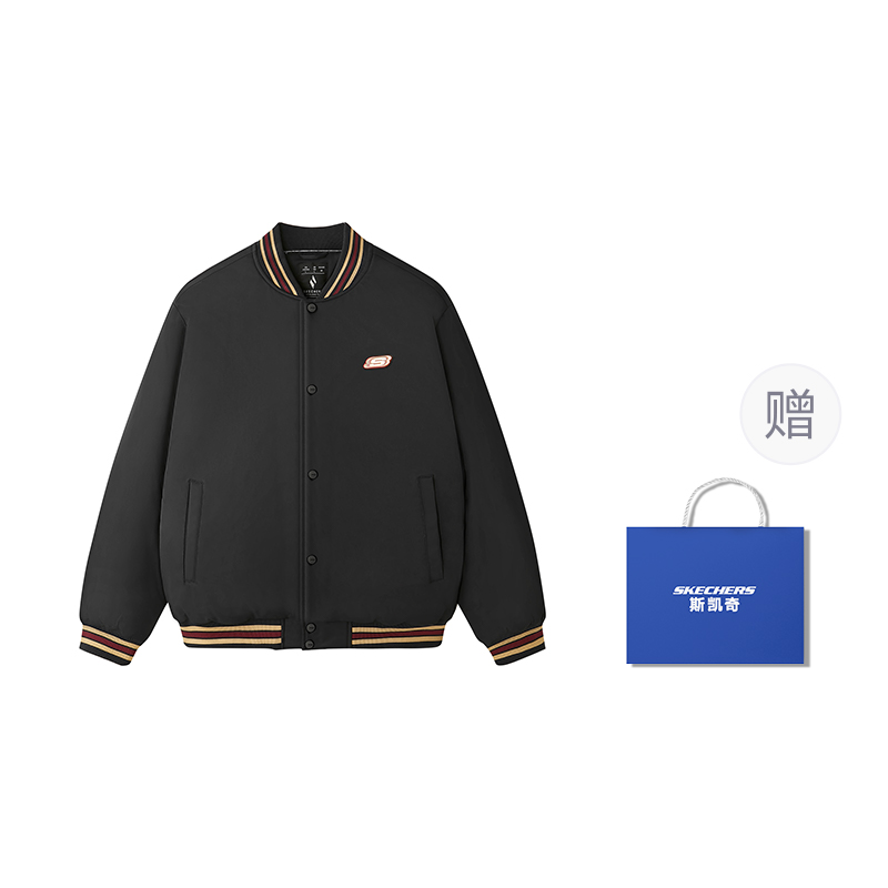 

Skechers Бейсбольная куртка унисекс угольно-черная, Carbon Black-Shopping Bag Included