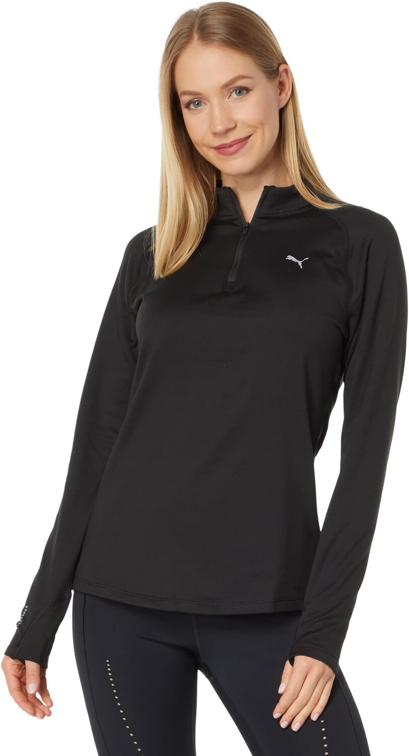 

Рубашка PUMA Run Cloudspun 1/2 Zip, черный