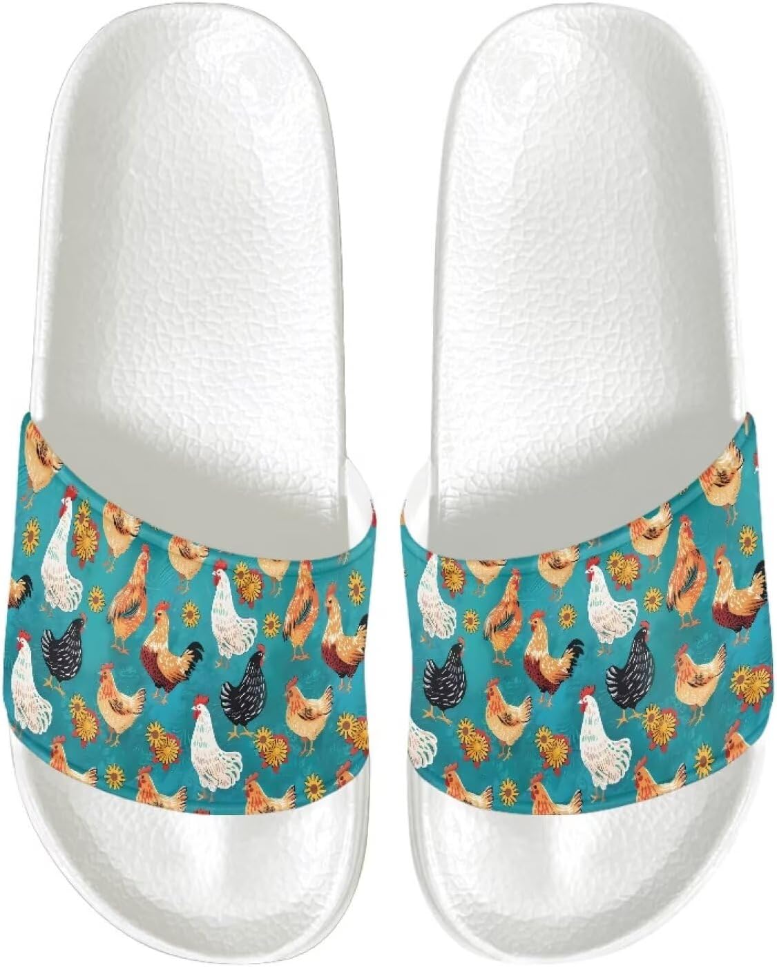 

Женские летние плоские сандалии на шлепке с открытым носком, мягкие шлепанцы, летние нескользящие тапочки Judentidos, Rooster Chickens