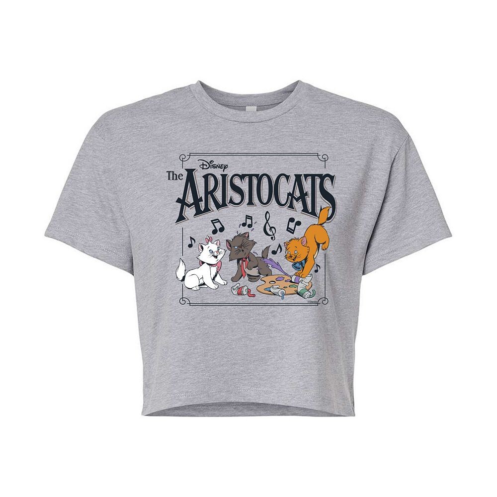 

Укороченная футболка с плакатом Disney's The Aristocats Juniors, цвет Heather Gray