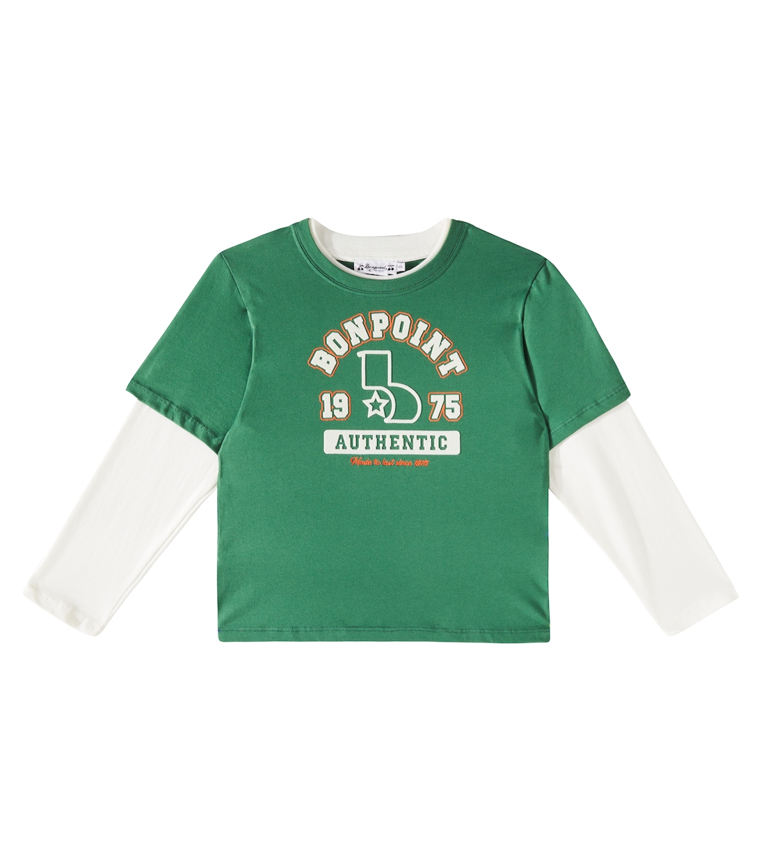 

Футболка из хлопка с цветными блоками и принтом Горана Bonpoint, Vert