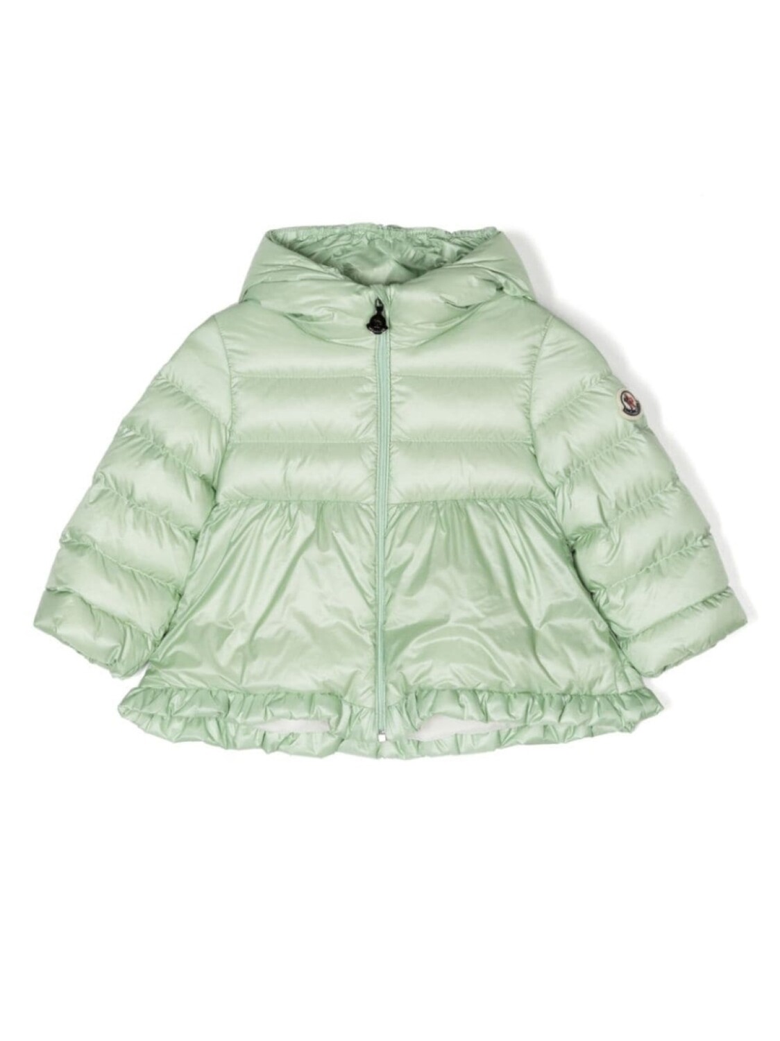 

Пуховик с нашивкой-логотипом Moncler Enfant, зеленый