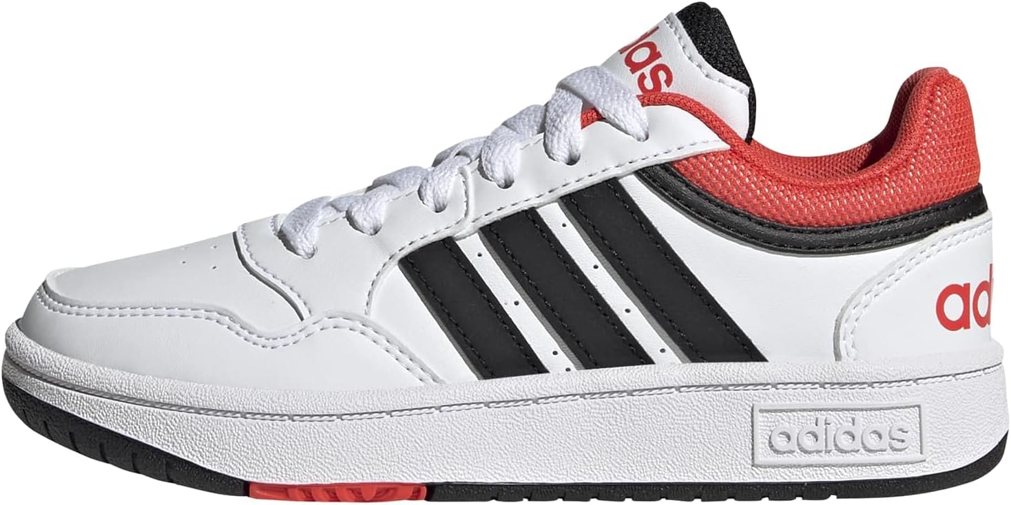 

Кроссовки Adidas Kids' Hoops 2.0 Mid, белый/черный/красный/ярко-красный