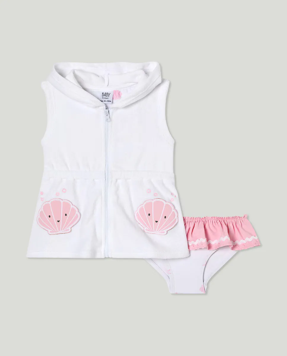 

Набор махровых ракушек для малышки Baby El Corte Inglés, белый