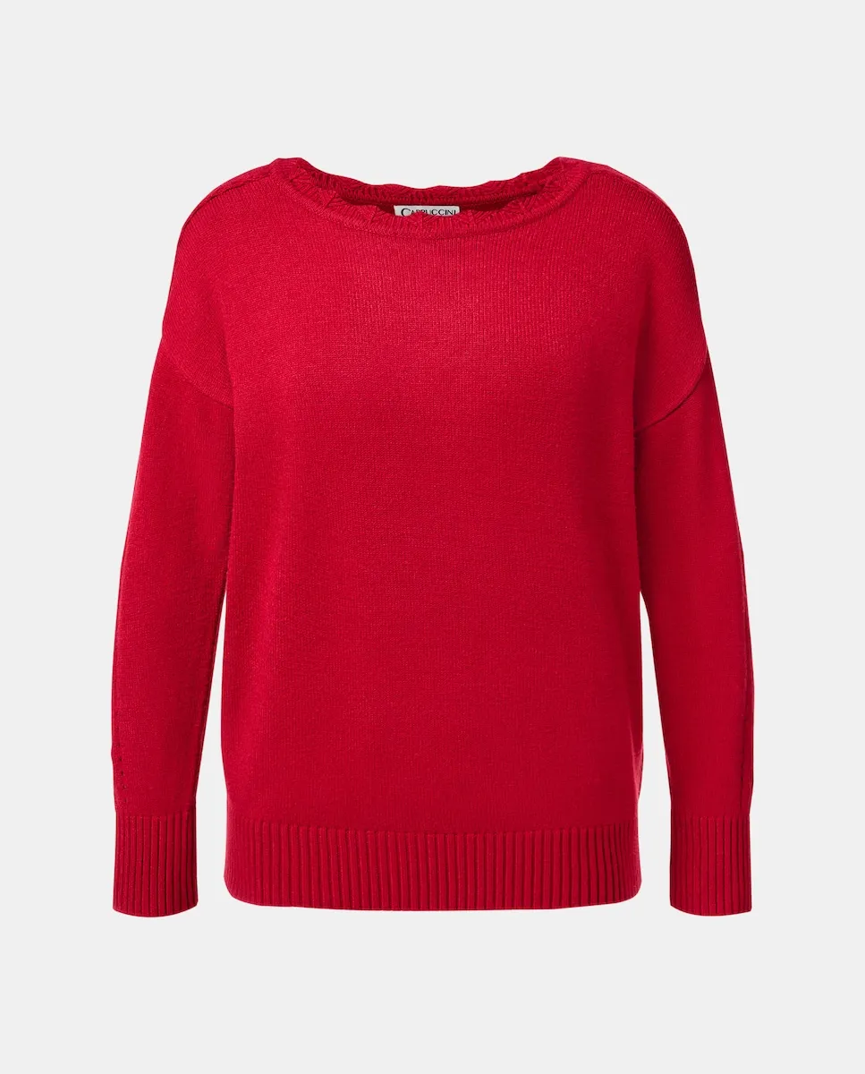 

Женский свитер с длинным рукавом однотонный Zermatt, красный