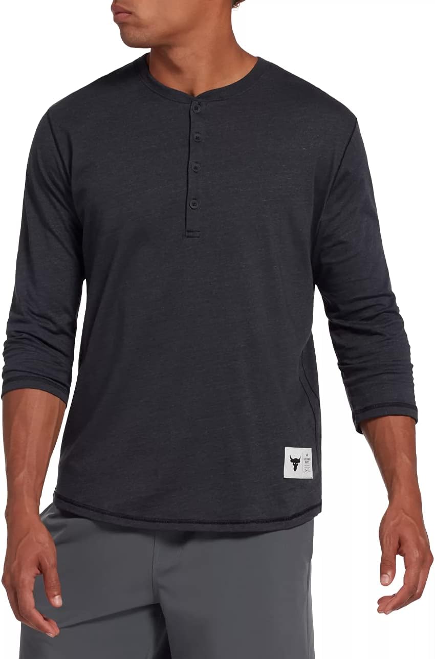 

Футболка Under Armour Project Rock ¾ Henley, Black, Черный, Футболка Under Armour Project Rock ¾ Henley, Black
