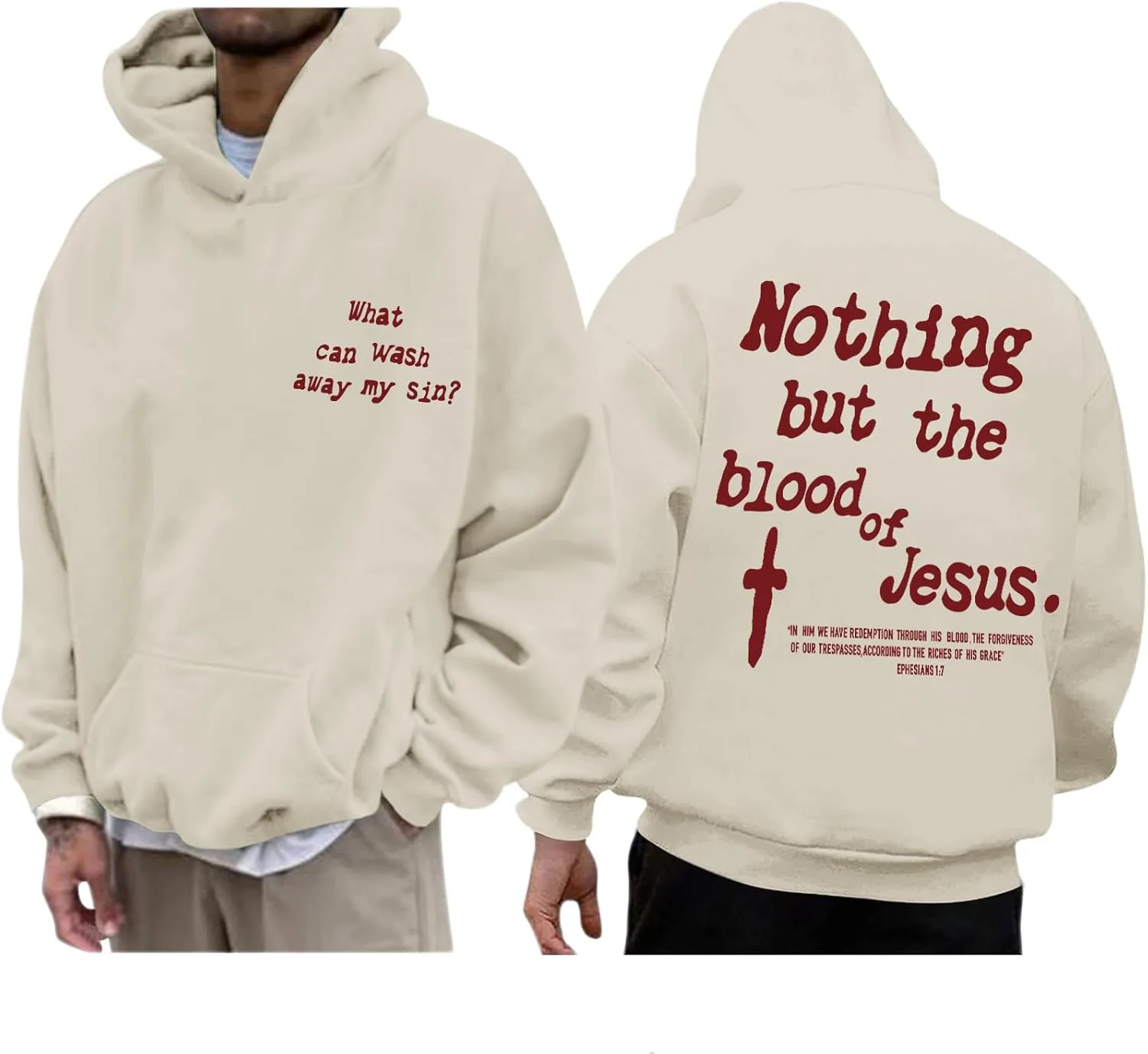 

Толстовка Christian с принтом в виде креста и библейским стихом Lubpow