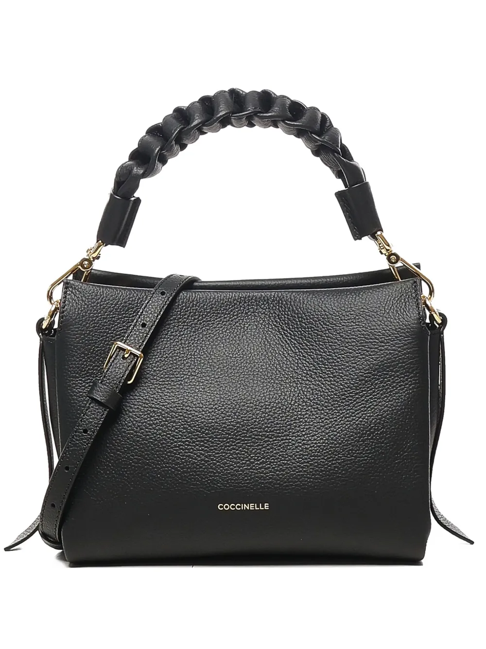 

Сумка на плечо с плетеной ручкой Coccinelle, черный