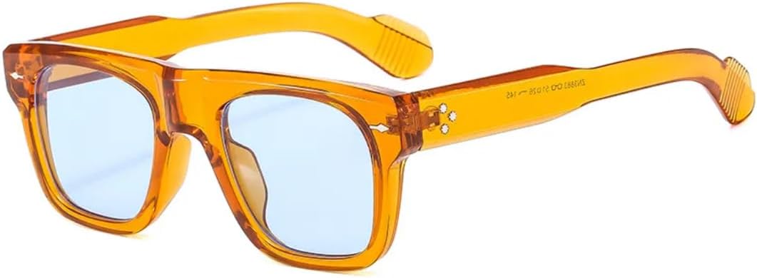 

Солнцезащитные очки с защитой UV400 | Прозрачные линзы Ocean Lens Rivets Punk | для женщин и мужчин, для занятий спортом на открытом воздухе и вождения DSVIGF, Orange Blue