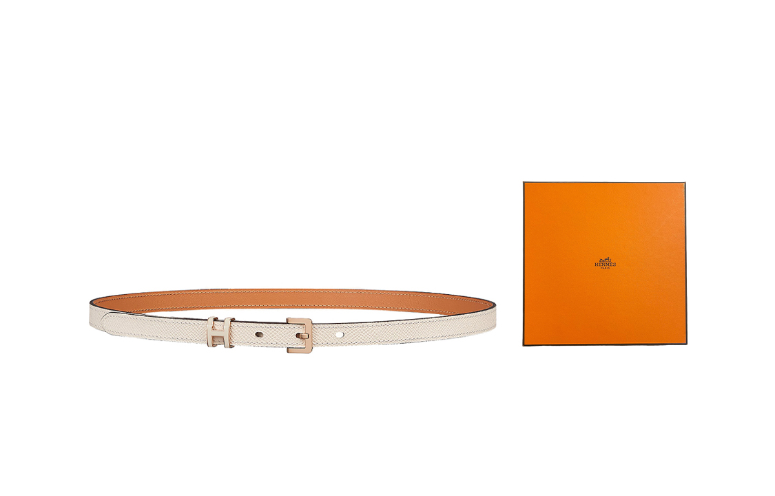 

Кожаный ремень POP H Collection женский молочно-белый короб HERMES, молочно-белый короб