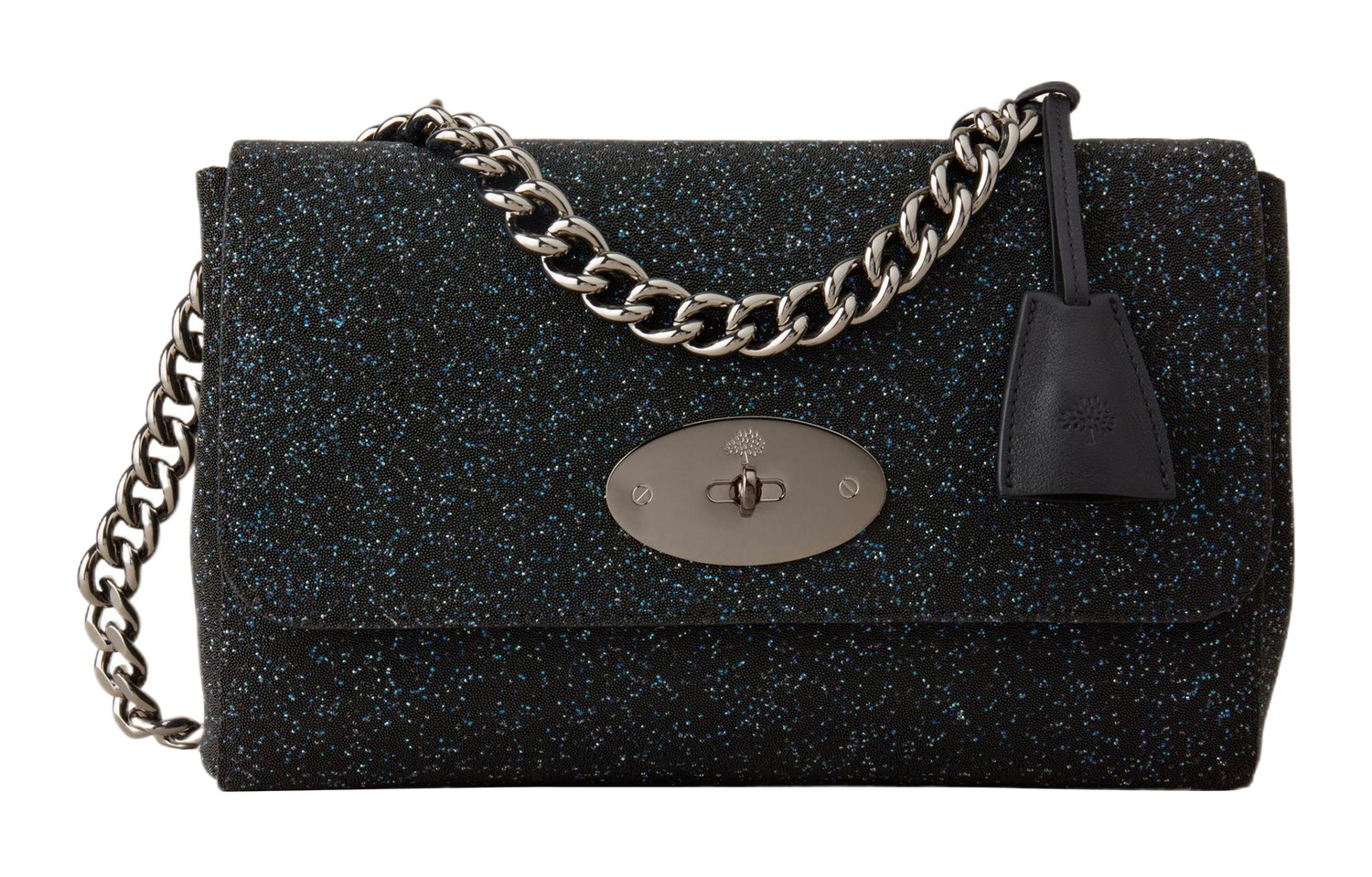 

Mulberry Сумка через плечо из шелка и телячьей кожи среднего размера женская черная