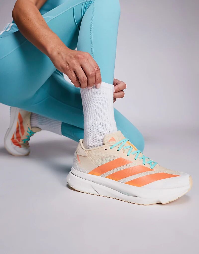 Кроссовки Adidas Running Adizero SL2 оранжевого и синего цветов — фото 4