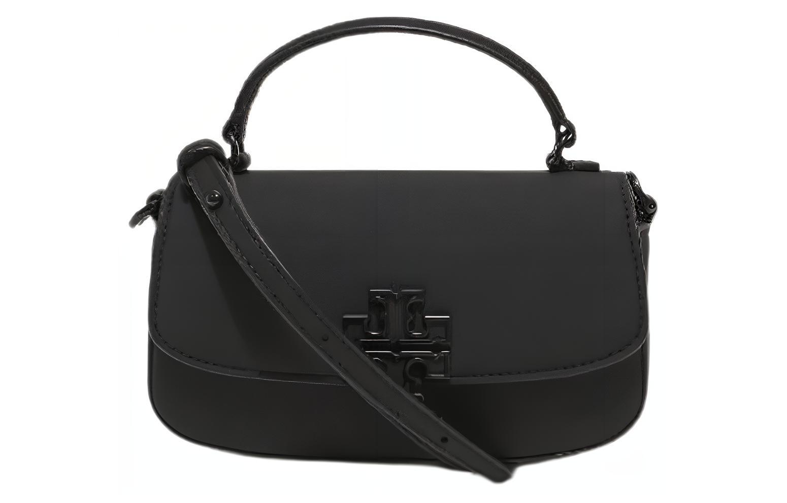 

TORY BURCH Бриттен гладкая кожаная мини-сумка через плечо женская черная