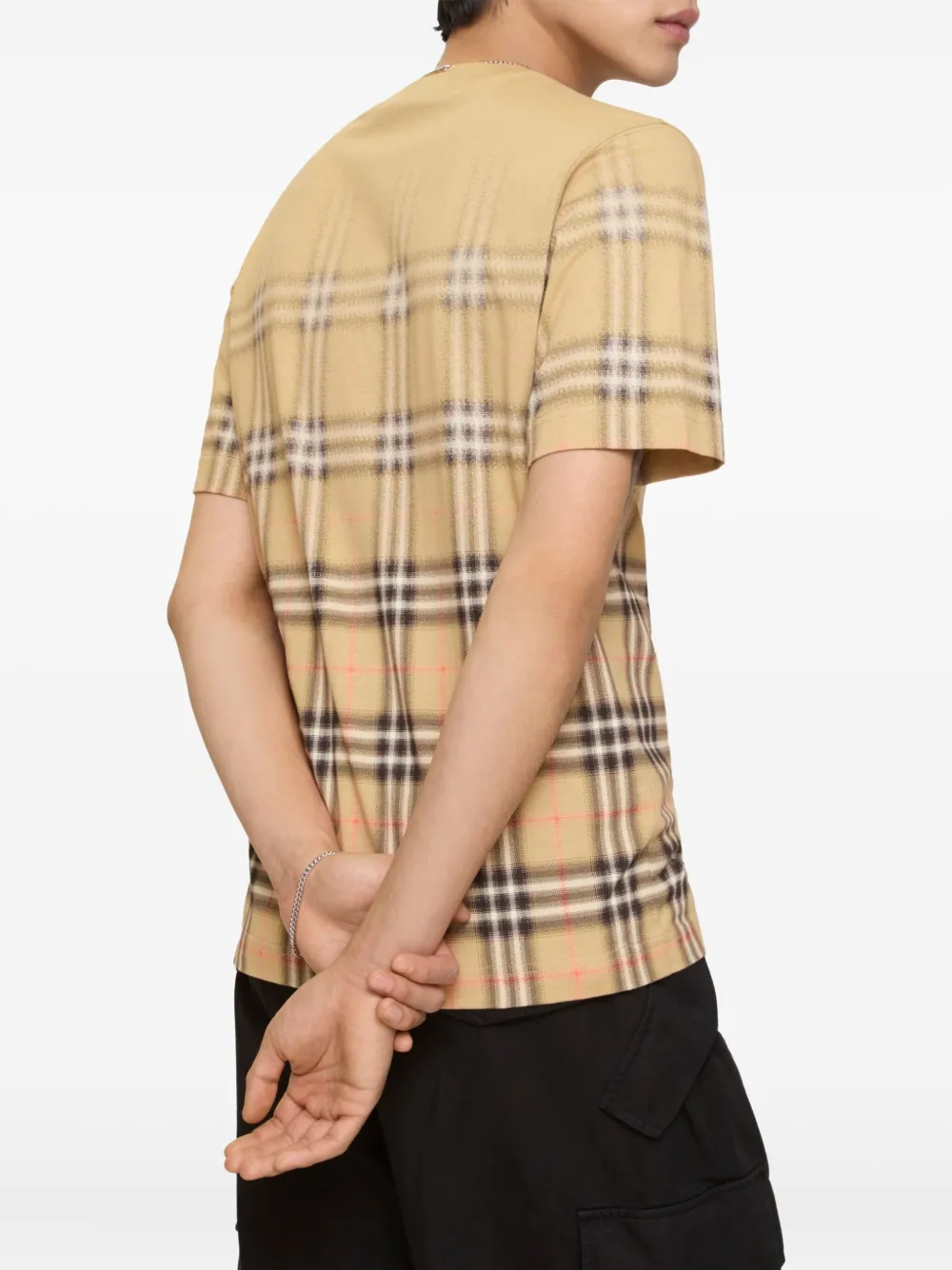 Футболка BURBERRY с градиентом, клетчатая, песочный/разноцветный — фото 3