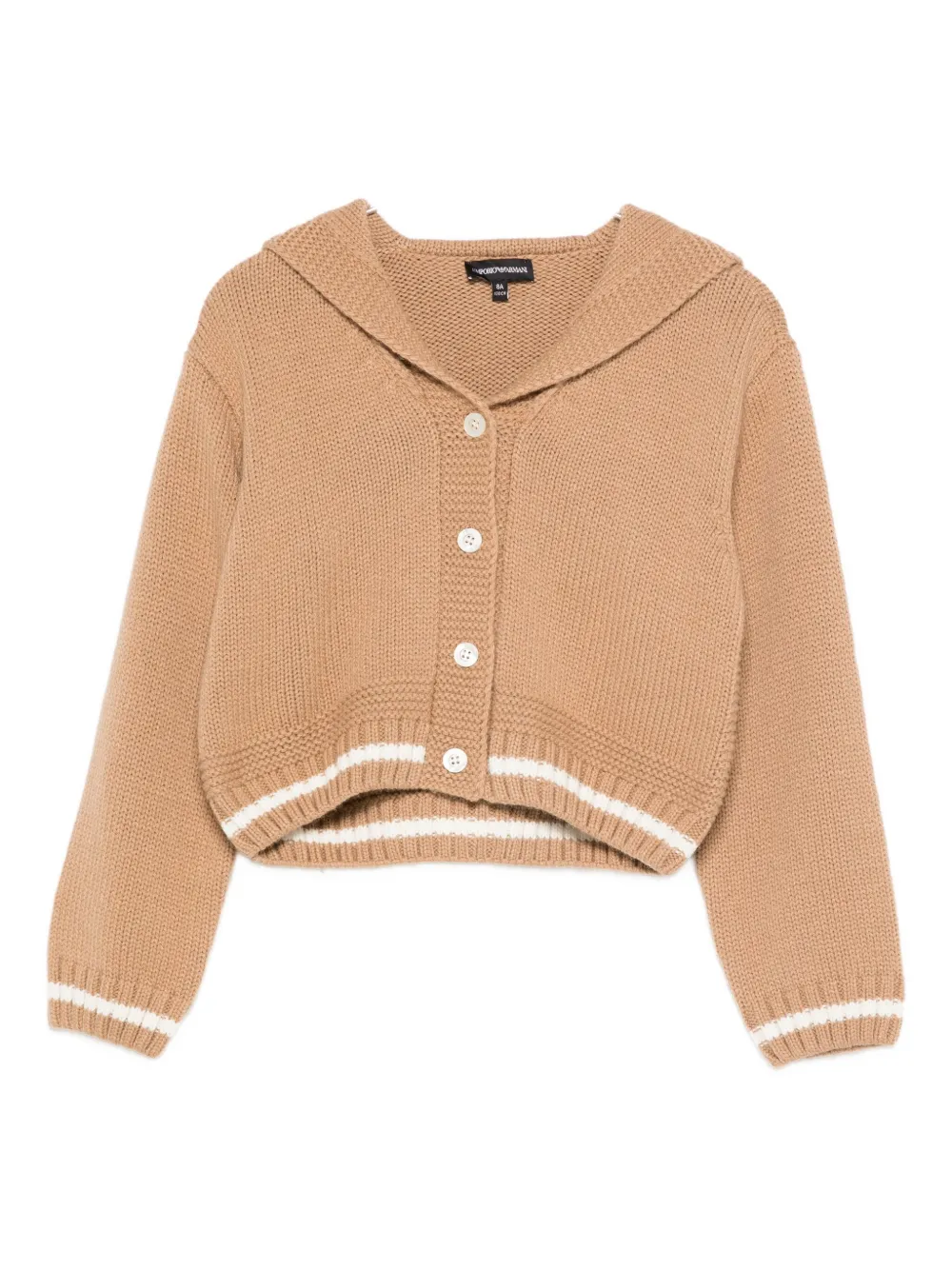 

Кардиган в полоску на пуговицах Emporio Armani Kids, бежевый
