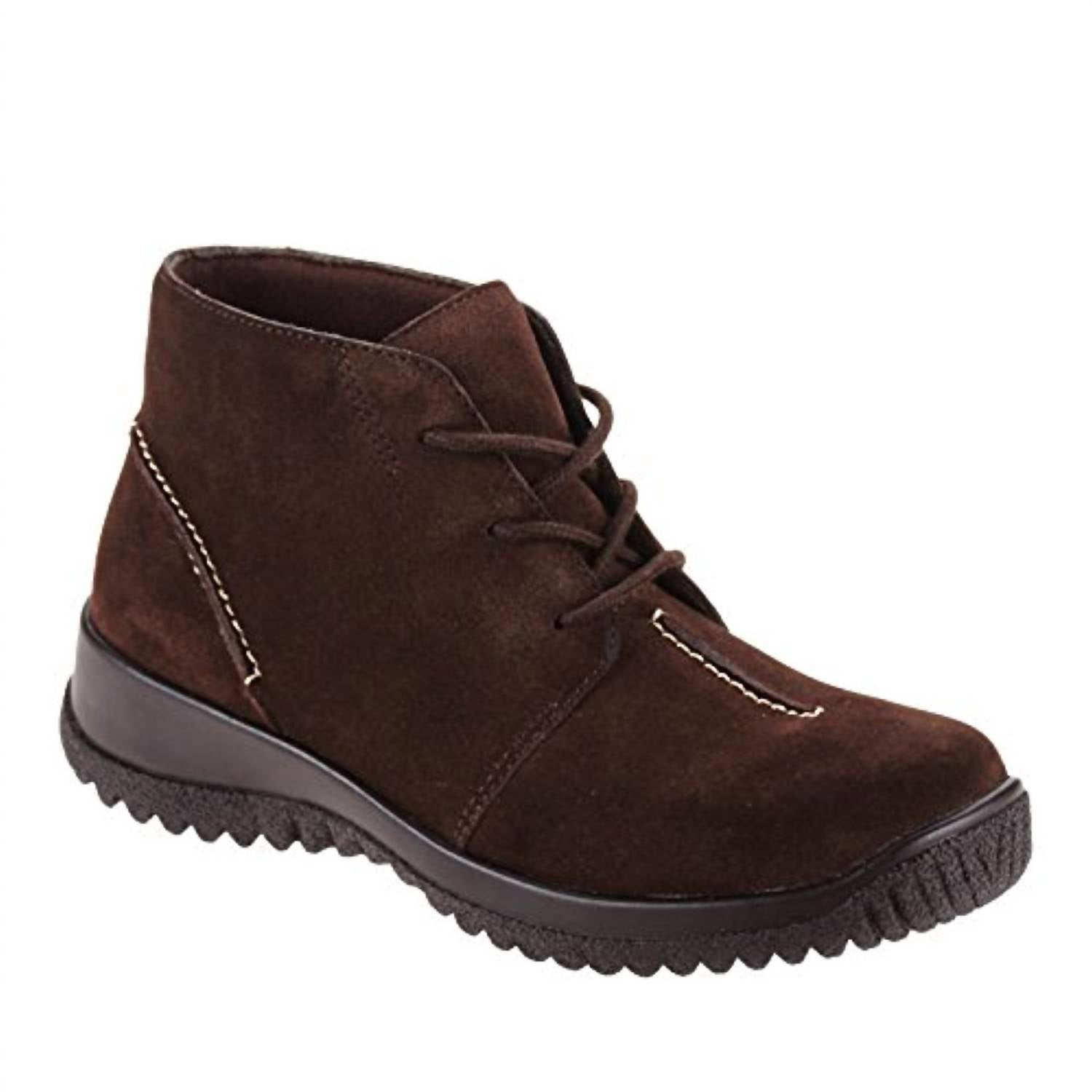 Женские замшевые ботинки Krista до щиколотки в коричневом цвете Drew Shoes