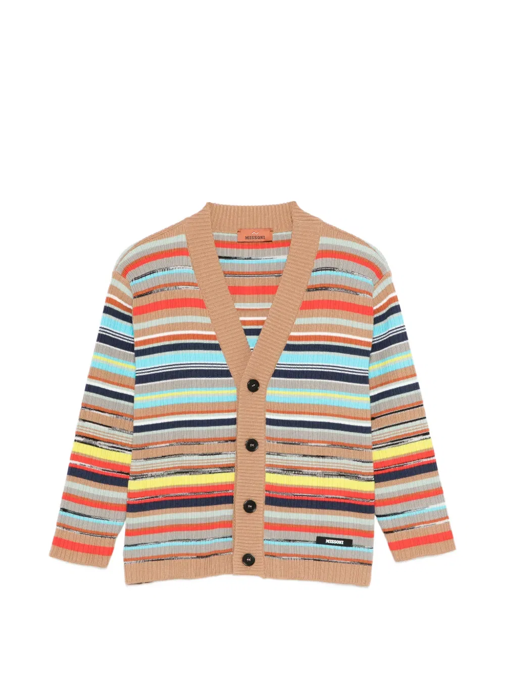 Кардиган в полоску с пуговицами Missoni Kids, нейтральный