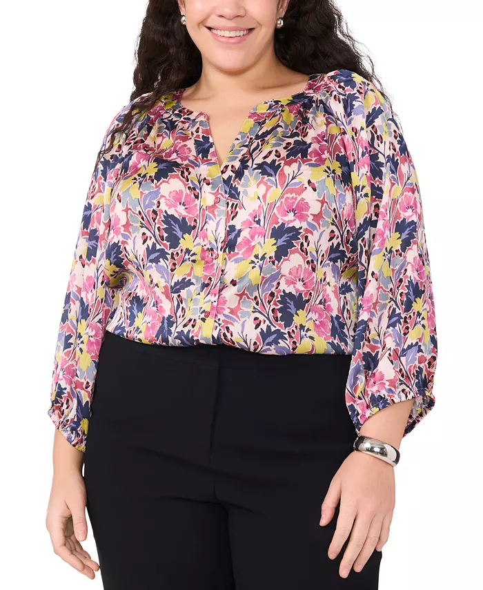 

Блузка с рукавом реглан и принтом, plus size Vince Camuto, фиолетовый
