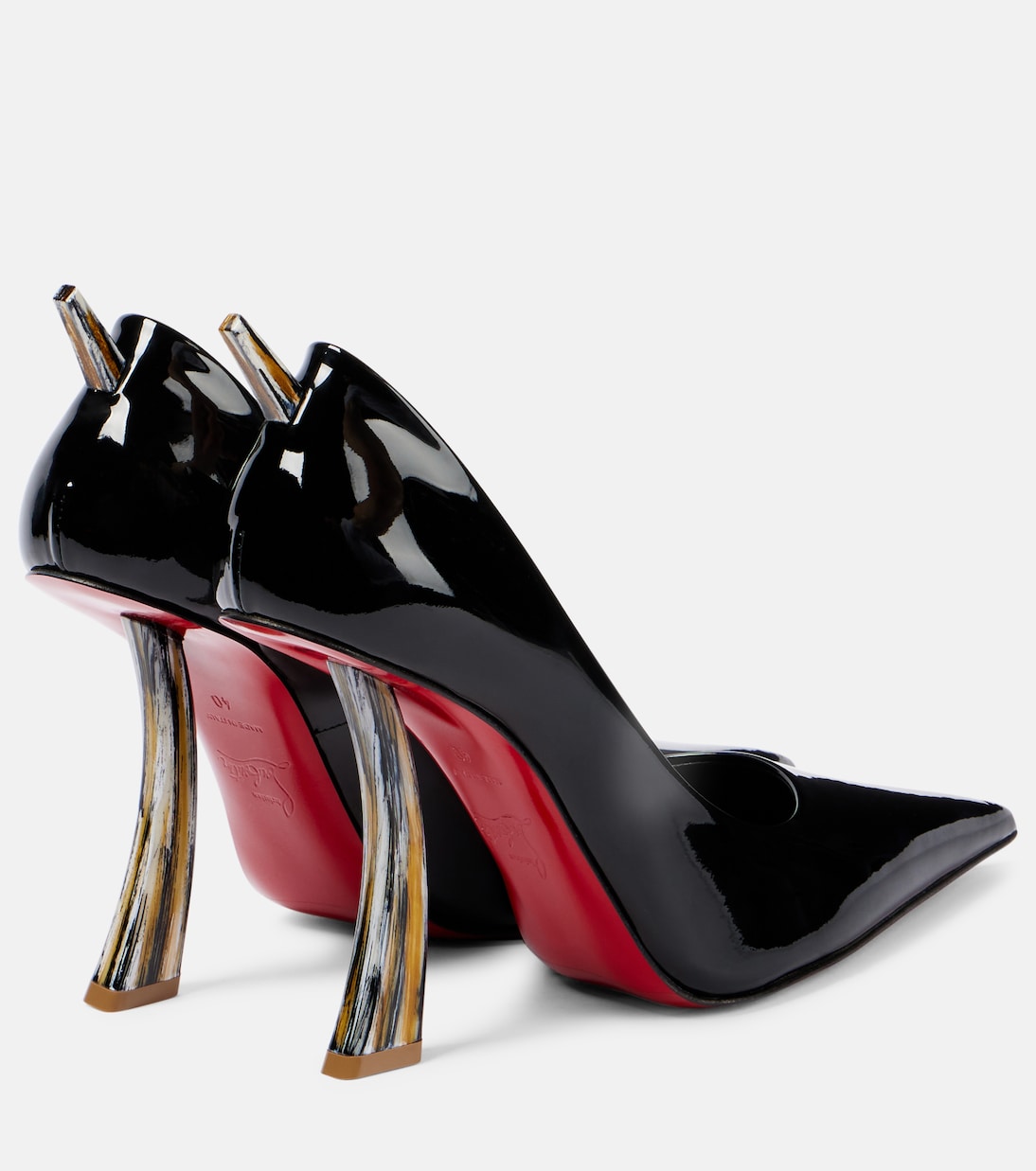 Туфли-лодочки Kate Clawmax 100 из лаковой кожи Christian Louboutin, Black/Lin Bk/Naturel — фото 2