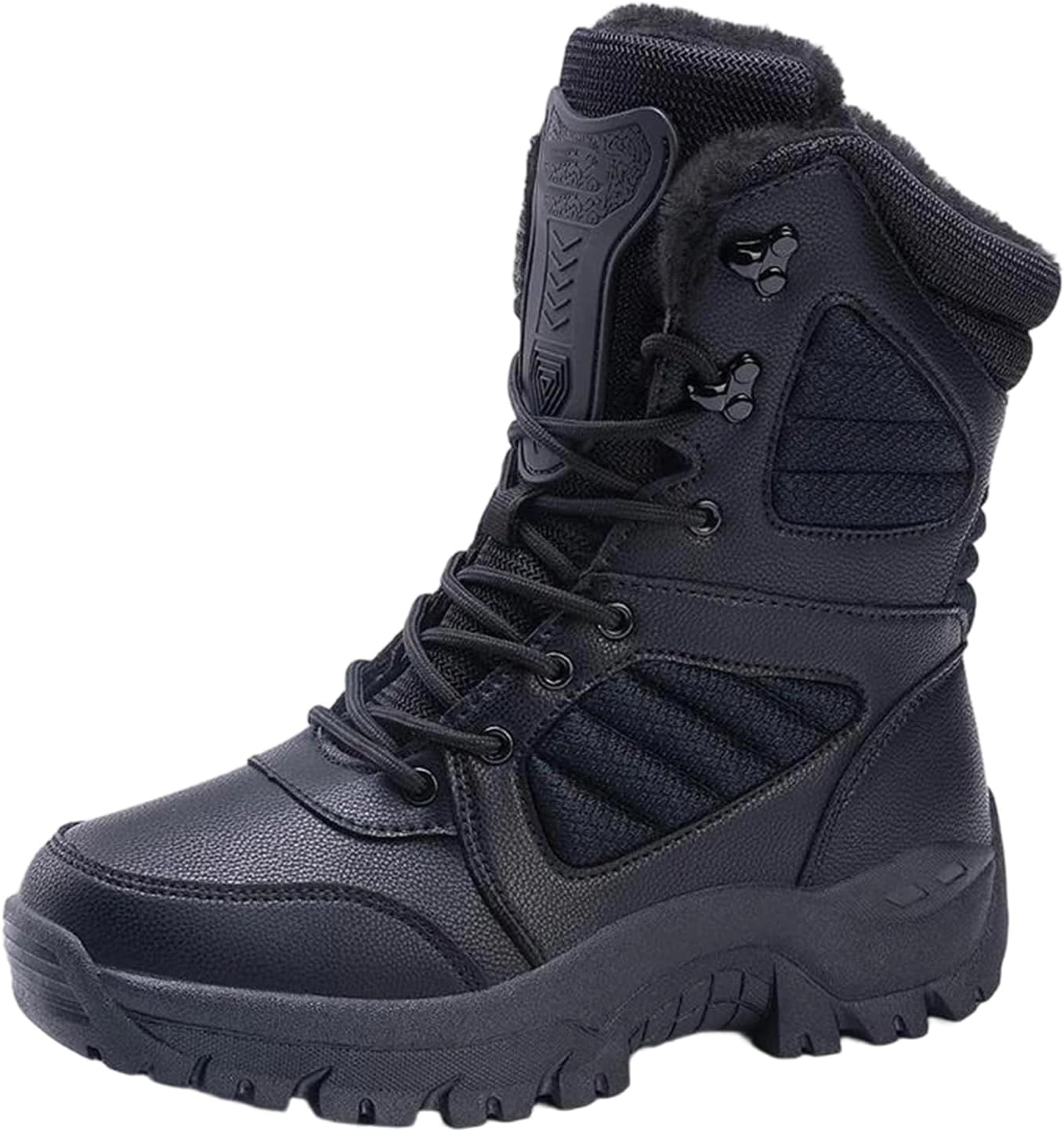 

Мужские водонепроницаемые теплые снежные ботинки Alloaone с толстой подошвой для походов и работы, комфортная посадка, дышащие, черный