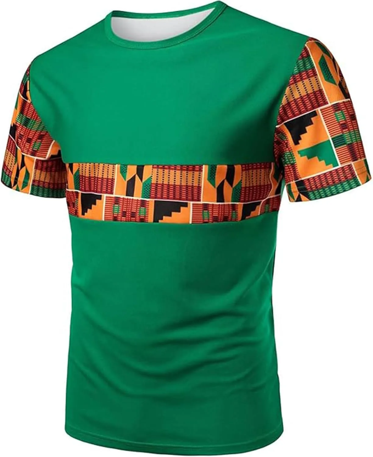 

Мужская футболка с африканским узором кенте, круглый вырез, короткий рукав xoxingysm