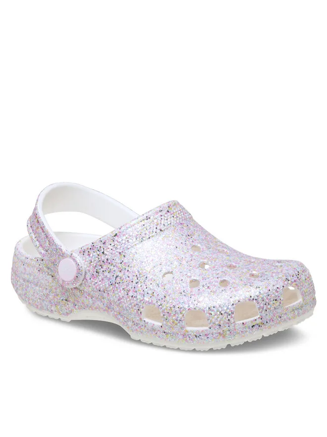Crocs Классические фантазийные сабо с блестками, модель K 212561, белые — фото 2