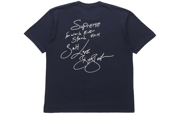 Футболка ss19 buju banton tee reggae character printing short sleeve navy blue Supreme, синий — фото 2