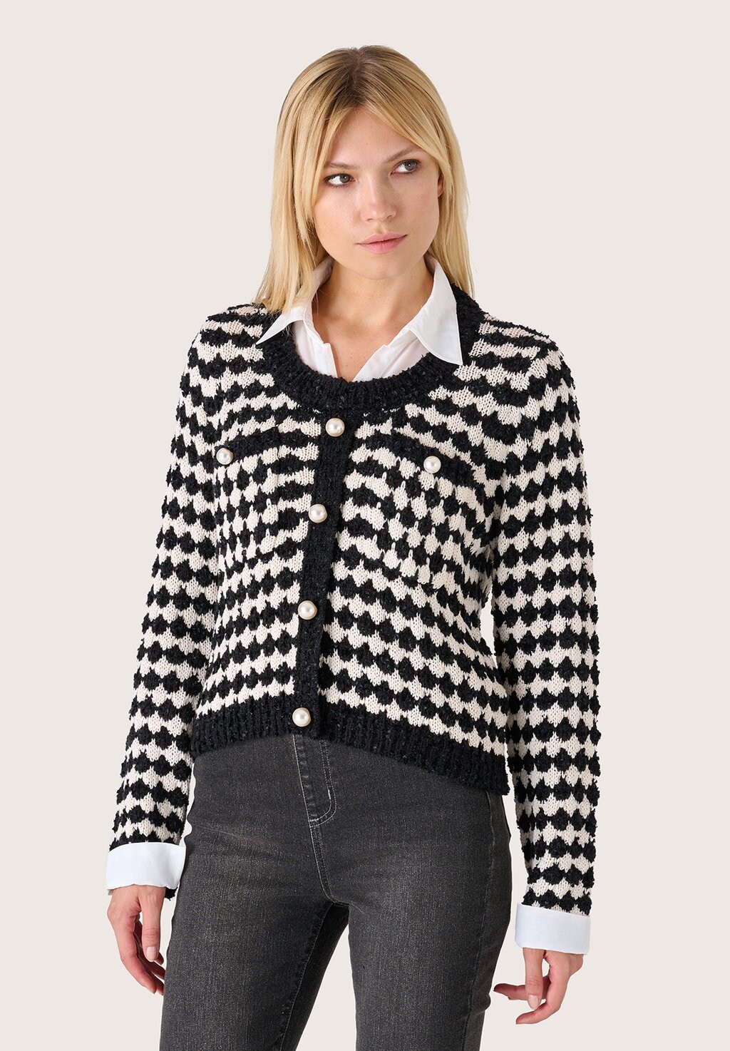 

Кардиган Mariel Camomilla Italia, цвет nero bianco