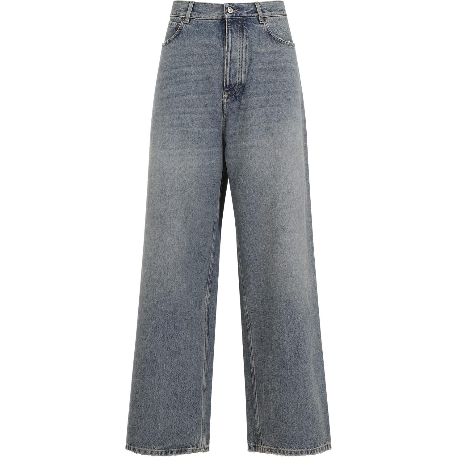 

Джинсы-багги с нашивкой логотипа Balenciaga, светло-голубой