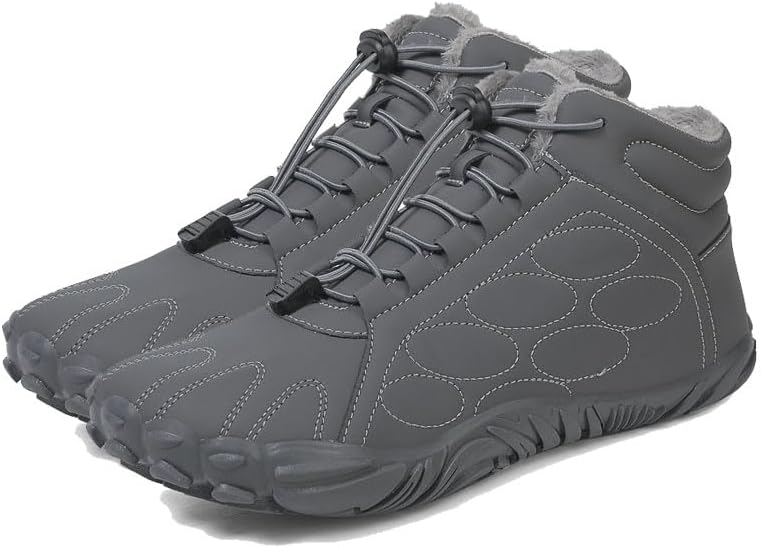 

Мужские зимние походные ботинки, теплые с нулевым перепадом, снежные ботинки, обувь без шнурков, широкие водонепроницаемые походные босоножки Odipon, серый