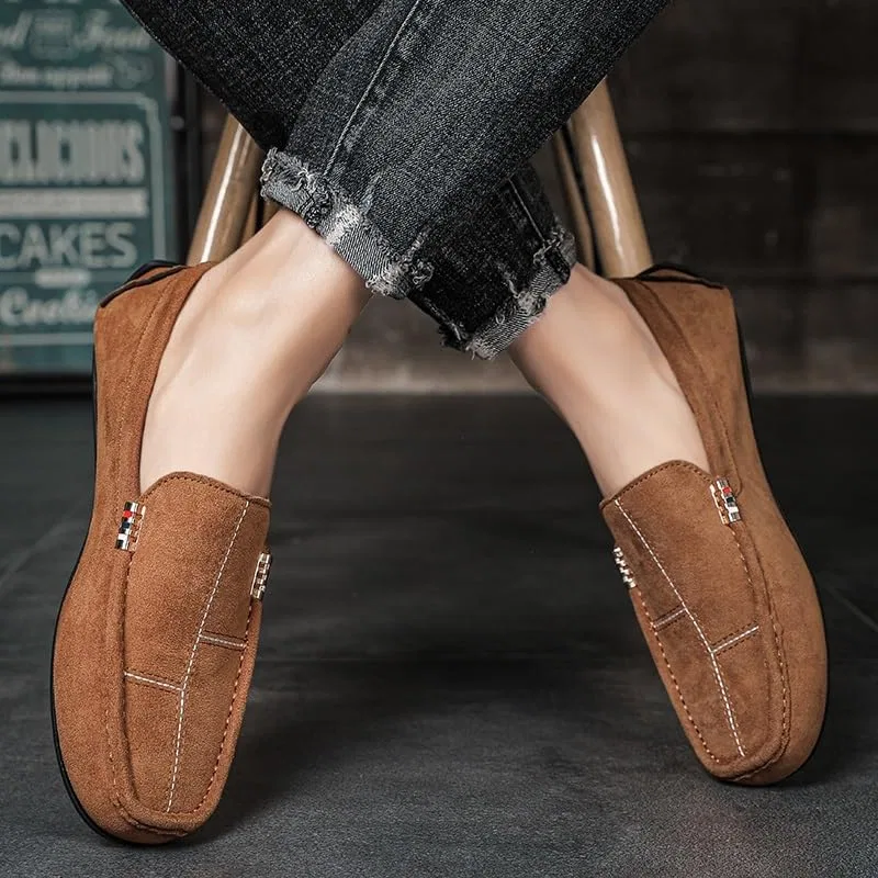Лоферы замшевые кожаные Driving Loafers, абрикосово-желтый PUGHGAETZF — фото 2