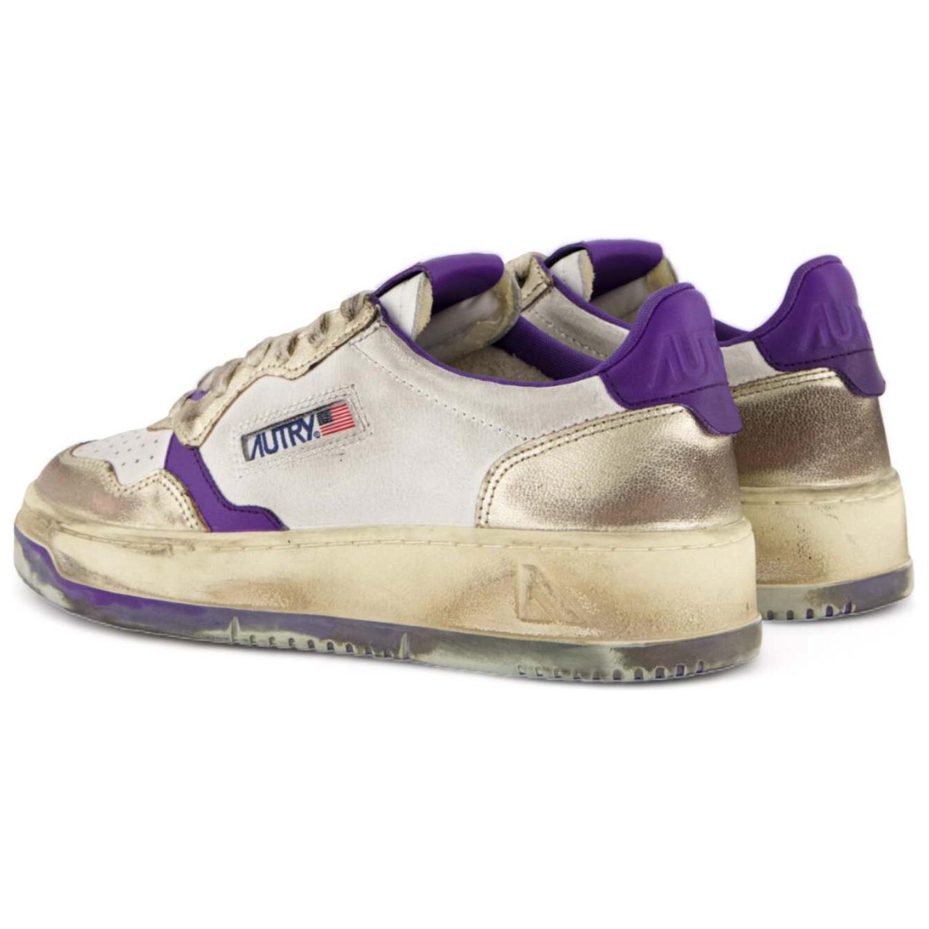 Кроссовки AUTRY Super Vintage Skateboard Low-Top, белый/фиолетовый — фото 3