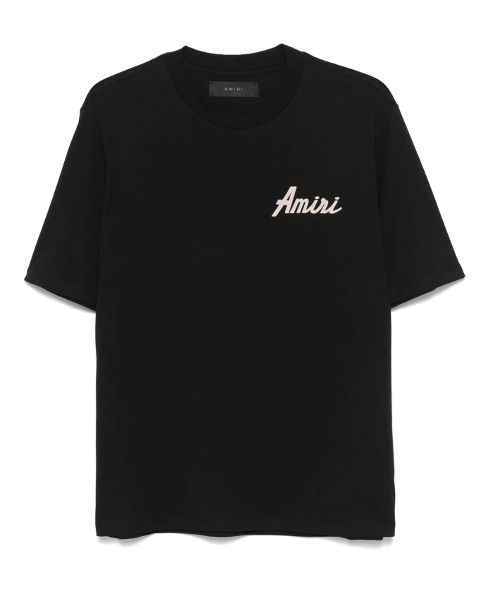 

Футболка с круглым вырезом и логотипом. Amiri, черный