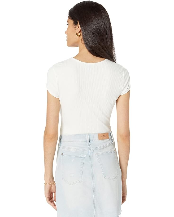 

Боди BCBGMAXAZRIA Ribbed Bodysuit, белый