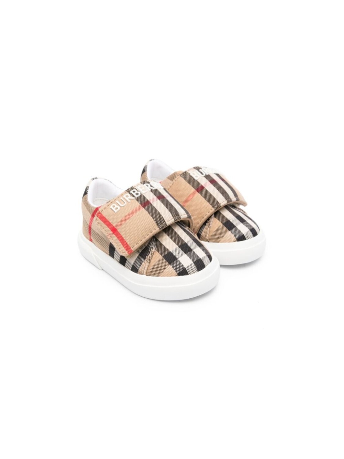 

Burberry Kids кеды в клетку тартан на липучках, коричневый
