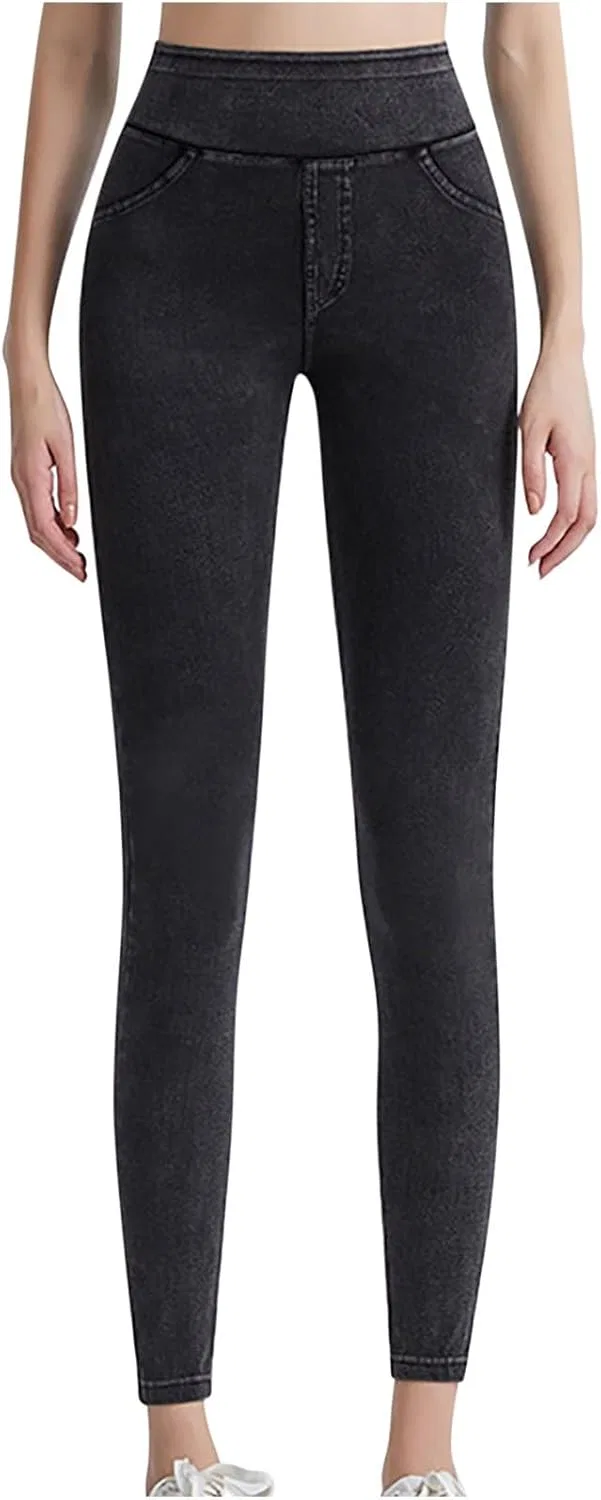 Джинсы леггинсы с высокой талией, Dark Gray