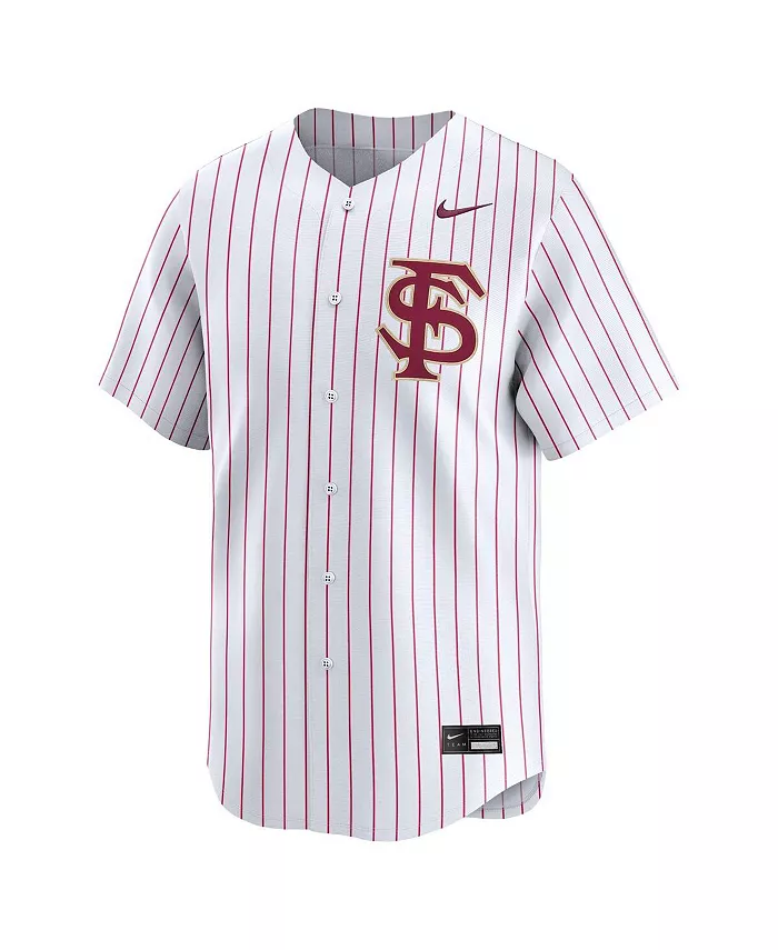 Мужская белая бейсбольная джерси Florida State Seminoles College Limited в полоску Nike — фото 3