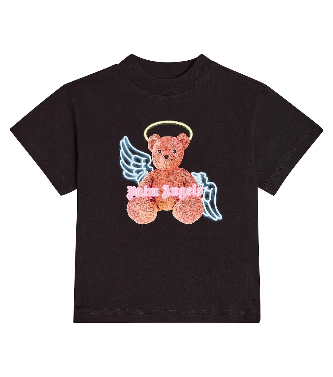 

Футболка из хлопкового джерси с принтом Palm Angels Kids, черный