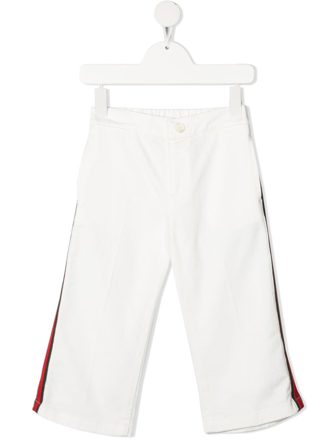 

Gucci Kids прямые брюки с отделкой Web, белый